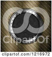 Clipart Of A 3d Metal Frame On Diagonal Brushed Metal Royalty Free Illustration