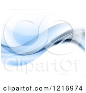 Clipart Of A Background Of Blue Flowing Waves On White Royalty Free Vector Illustration