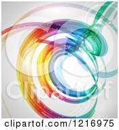 Clipart Of A Colorful Sparkly Spiral On Gray Royalty Free Vector Illustration