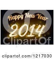 Clipart Of A Sparkling Happy New Year 2014 Greeting Royalty Free Vector Illustration