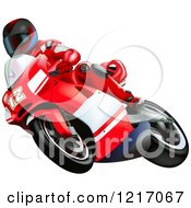 Poster, Art Print Of Rider On A Ducati Bike