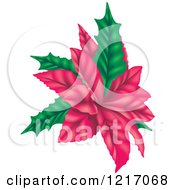 Clipart Of A Christmas Poinsettia Royalty Free Vector Illustration