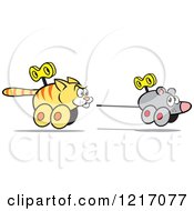 Poster, Art Print Of Wind Up Cat Chasing A Mouse