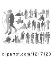 Poster, Art Print Of Grayscale Silhouetted Couples