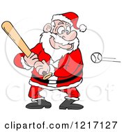 Poster, Art Print Of Sporty Santa Baseball Batter