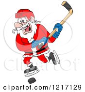 Poster, Art Print Of Sporty Santa Hockey Player