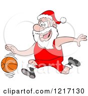 Poster, Art Print Of Sporty Santa Basketball Player