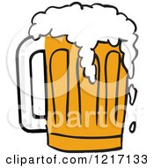 Clipart Of A Mug Of Beer With Froth Spilling Over Royalty Free Vector Illustration by LaffToon