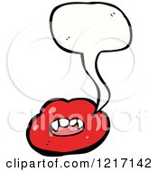 Cartoon Of Red Lips Speaking Royalty Free Vector Illustration