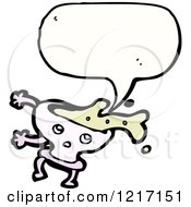 Cartoon Of A Walking Teacup Speaking Royalty Free Vector Illustration by lineartestpilot