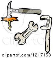 Cartoon of a Sledge Hammer Speaking - Royalty Free Vector Illustration