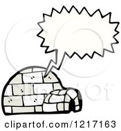 Cartoon Of A Speaking Igloo Royalty Free Vector Illustration by lineartestpilot