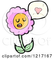 Cartoon Of A Speaking Flower Royalty Free Vector Illustration