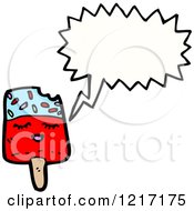 Cartoon Of A Speaking Popsicle Royalty Free Vector Illustration by lineartestpilot
