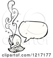 Cartoon Of A Speaking Mustached Skull Royalty Free Vector Illustration