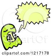 Cartoon Of A Green Ghoul Speaking Royalty Free Vector Illustration