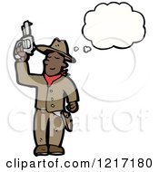 Cartoon Of A Thinking Gunslinger Royalty Free Vector Illustration by lineartestpilot