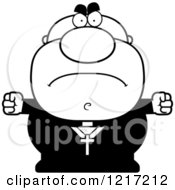 Clipart Of A Black And White Mad Priest Royalty Free Vector Illustration