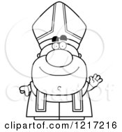 Poster, Art Print Of Black And White Waving Pope