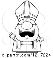 Clipart Of A Black And White Happy Pope With An Idea Royalty Free Vector Illustration by Cory Thoman