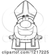 Black And White Happy Grinning Pope