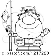 Poster, Art Print Of Black And White Friendly Waving Fisherman