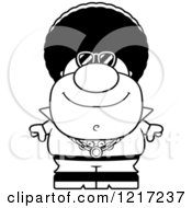 Black And White Cool Disco Man Wearing Sunglasses