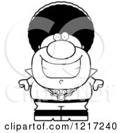 Clipart Of A Black And White Grinning Disco Man Royalty Free Vector Illustration by Cory Thoman