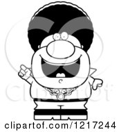 Clipart Of A Black And White Disco Man With An Idea Royalty Free Vector Illustration by Cory Thoman