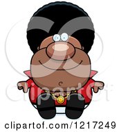 Clipart Of A Happy Black Disco Man Sitting Royalty Free Vector Illustration by Cory Thoman