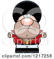 Clipart Of A Mad Disco Man Holding Up Balled Fists Royalty Free Vector Illustration by Cory Thoman