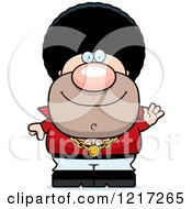 Clipart Of A Friendly Waving Disco Man Royalty Free Vector Illustration