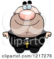 Clipart Of A Happy Sitting Priest Royalty Free Vector Illustration by Cory Thoman