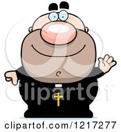 Clipart Of A Friendly Waving Priest Royalty Free Vector Illustration by Cory Thoman