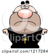 Clipart Of A Depressed Priest Royalty Free Vector Illustration by Cory Thoman