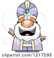 Clipart Of A Smart Maharaja High King With An Idea Royalty Free Vector Illustration