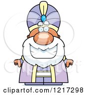 Clipart Of A Happy Grinning Maharaja High King Royalty Free Vector Illustration