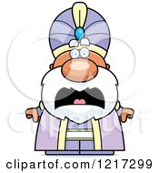 Clipart Of A Scared Maharaja High King Royalty Free Vector Illustration
