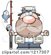 Clipart Of A Mad Fisherman Royalty Free Vector Illustration