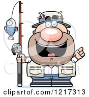 Clipart Of A Fisherman With An Idea Royalty Free Vector Illustration