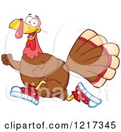 Poster, Art Print Of Thanksgiving Turkey Bird Running In Sneakers