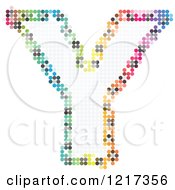 Colorful Pixelated Capital Letter Y