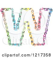 Colorful Pixelated Capital Letter W