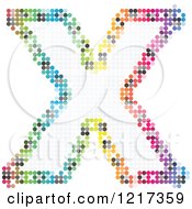 Colorful Pixelated Capital Letter X