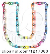 Clipart Of A Colorful Pixelated Capital Letter U Royalty Free Vector Illustration