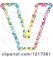 Clipart Of A Colorful Pixelated Capital Letter V Royalty Free Vector Illustration