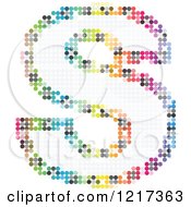 Poster, Art Print Of Colorful Pixelated Capital Letter S