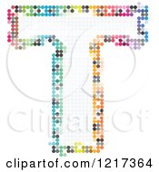 Clipart Of A Colorful Pixelated Capital Letter T Royalty Free Vector Illustration