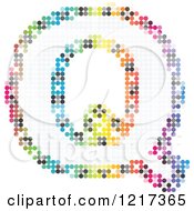 Colorful Pixelated Capital Letter Q