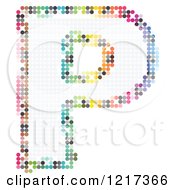 Poster, Art Print Of Colorful Pixelated Capital Letter P
